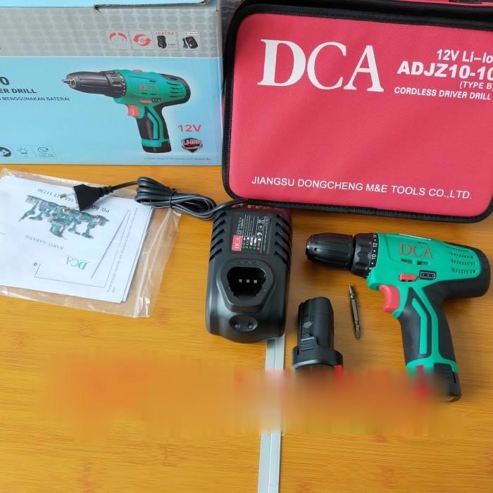 Mesin bor baterai cordless drill driver ADJZ10-10B DCA ADJZ 10-10 B -srt