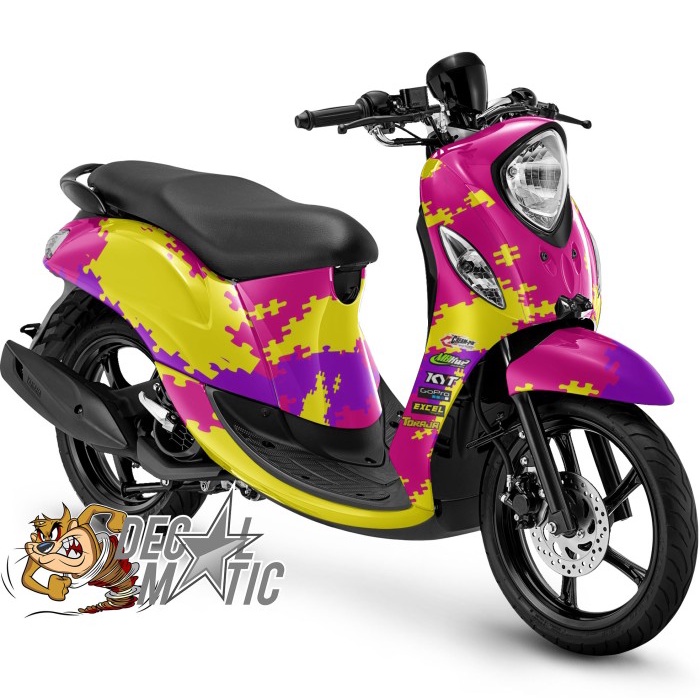 Decal Full body + Stiker Dashboard Fino FI 125 Premium Grande / Karbu Puzzle Pink