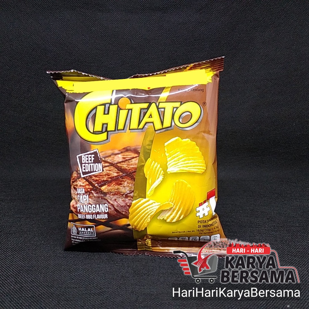 

SNACK KERIPIK KENTANG CHITATO BEEF BBQ FLAVOUR 19.5GR