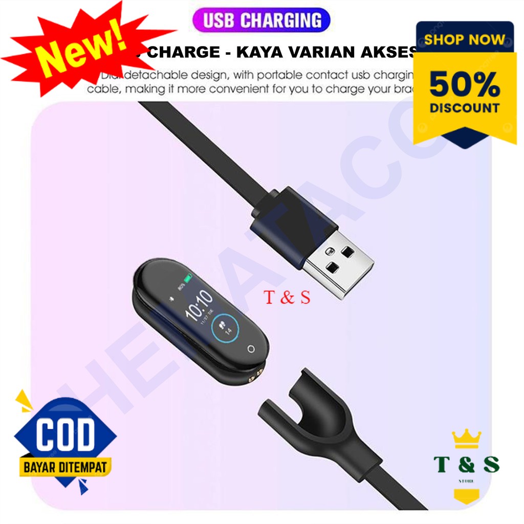 Kabel USB Charger Xiaomi Mi Band 3 & SmartBand M3 M4 M5 M6 M7 T&S Store