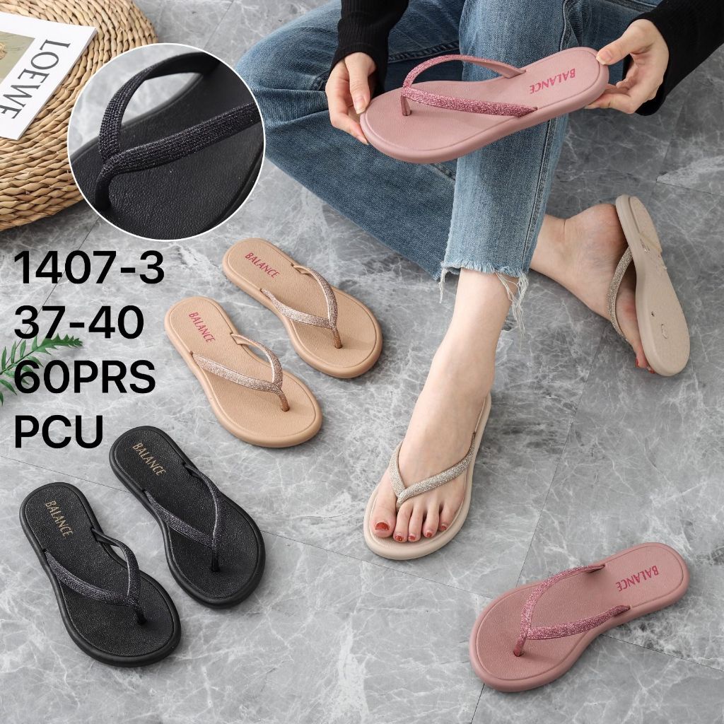 Sandal Jepit Glitter Wanita / Sandal Jepit Wanita BALANCE 1407-3