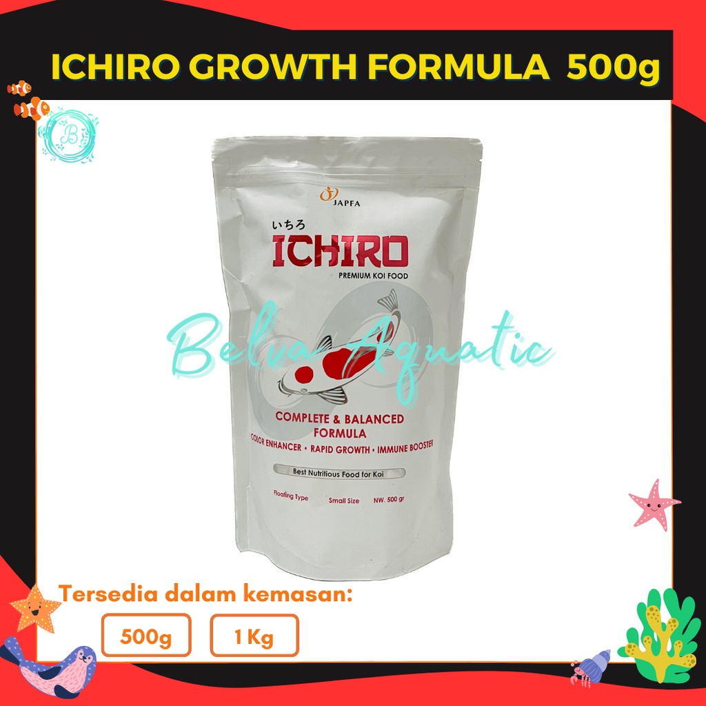 Ichiro Premium Koi Food Size Small S Japfa 500 gr Pakan Koi 500g