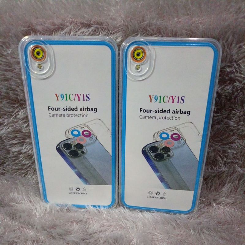 Softcase   Vivo Y91C y1S Silikon bening transparan Pelindug belakang hp camera Full Caret