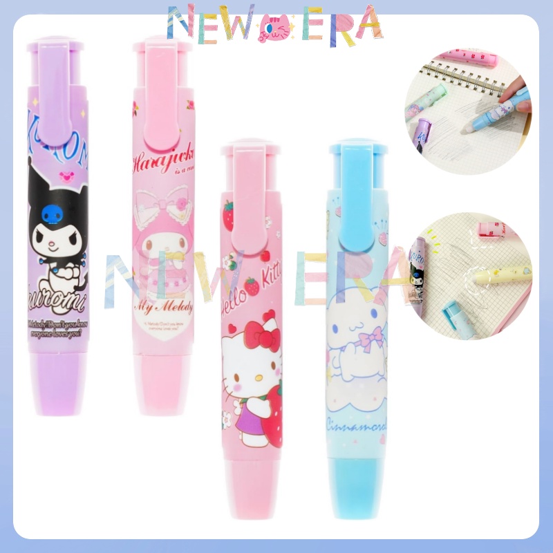 

NewEra Penghapus Pensil Mekanik Motif Karakter Kartun Sanrio Dan Lucu Hapusan Eraser Lipstik Retractable Penghapus Bentuk Lipstick