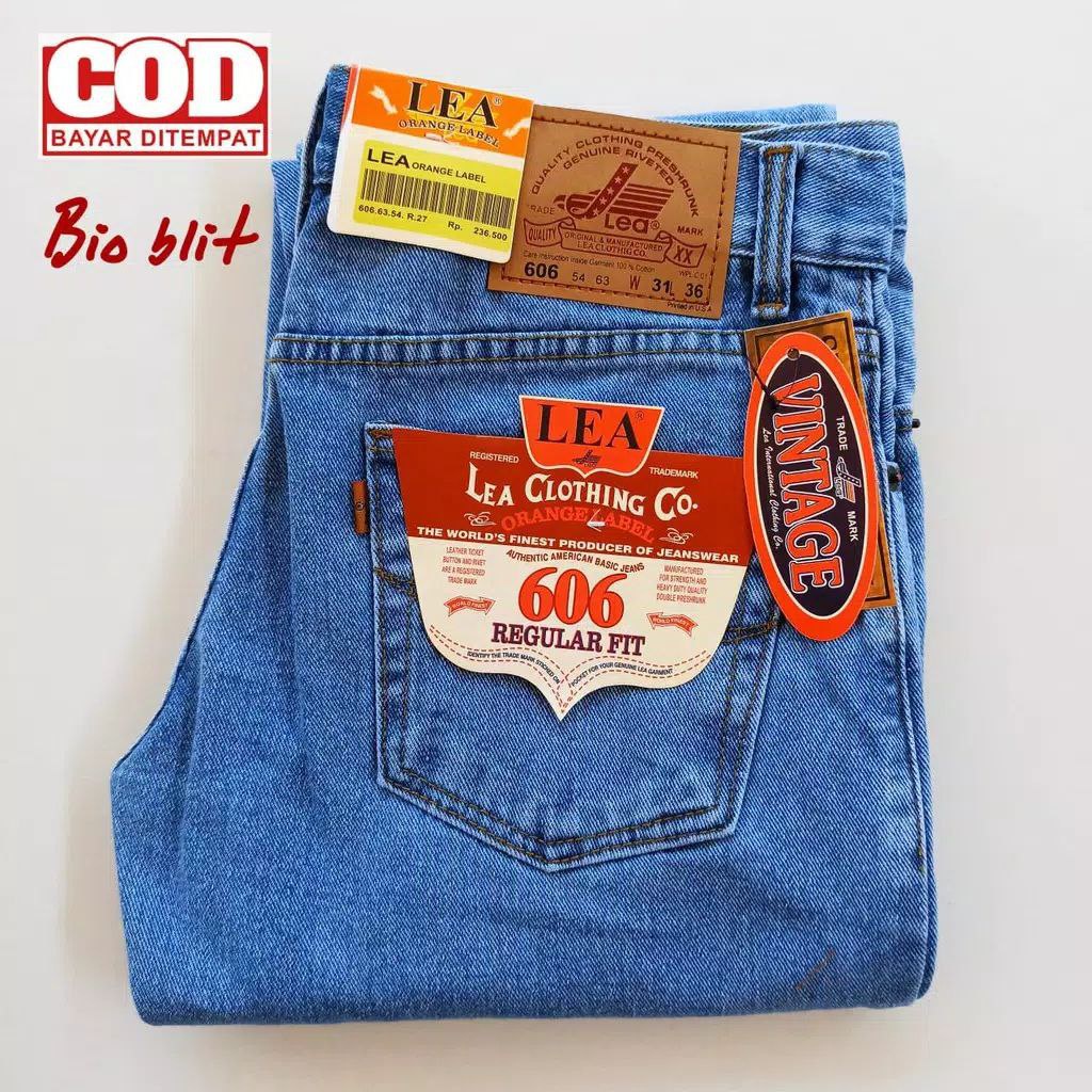 COD Celana Panjang Pria Lea Original // Celana Jeans Pria Standar Celana Lea 606 // Celana Jeans Panjang Reguler Pria