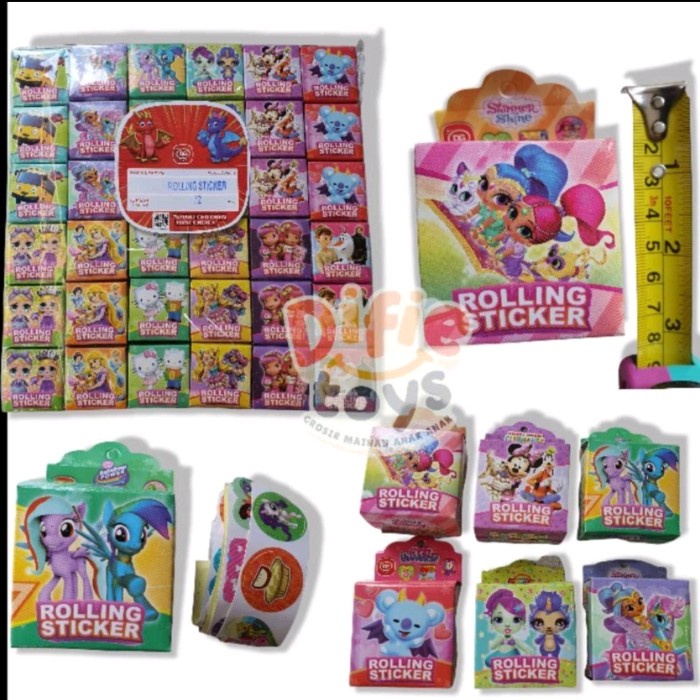 

72 rolling sticker stamp DG MAINAN STIKER MOTIF campur
