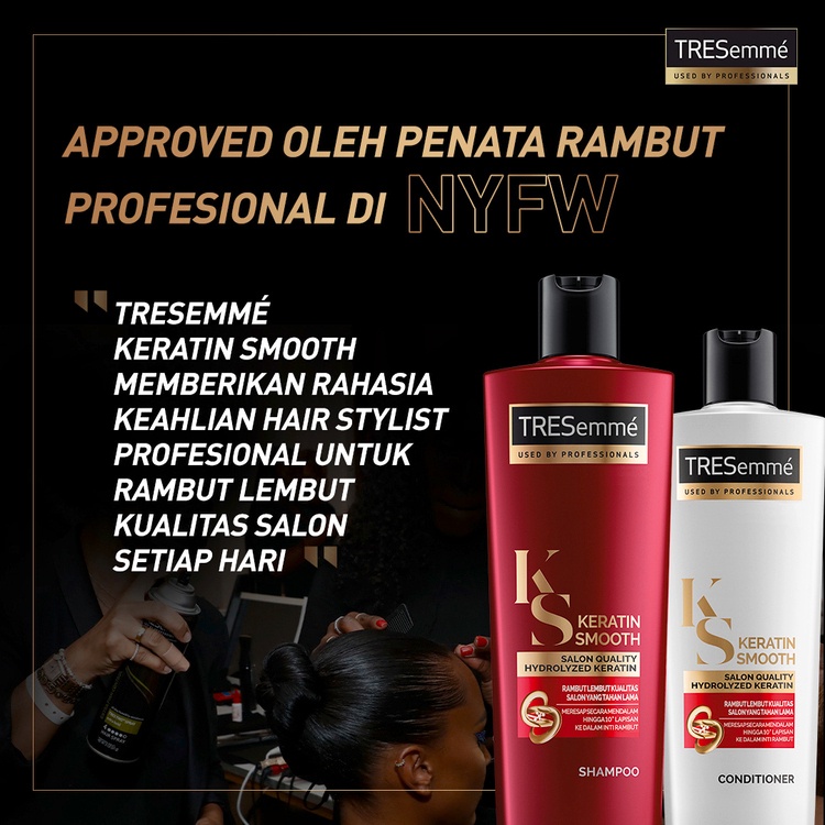 TRESEMME SHAMPOO KERATIN SMOOTH Rambut Lembut 48 Jam* with Hydrolyzed Keratin 670ML x2-6