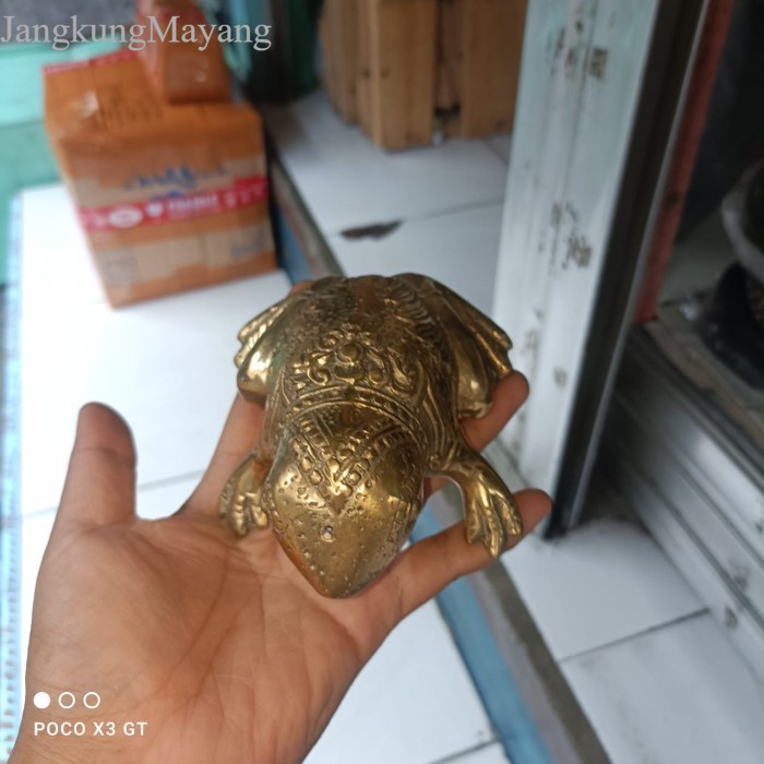 

patung kodok full kuningan Murah Meriah JD21 antik