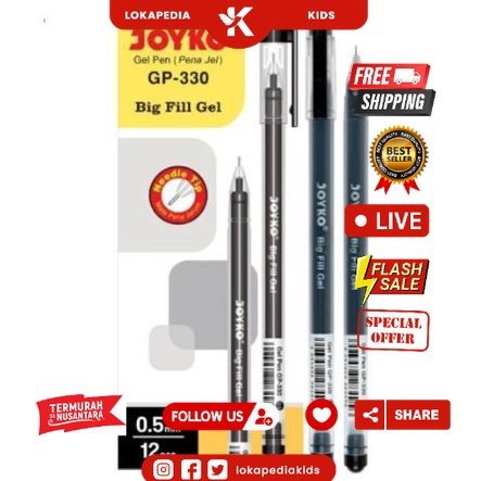 

PULPEN PEN GEL JOYKO BIG FILL GEL 0.5 mm GP-330 (12pcs)