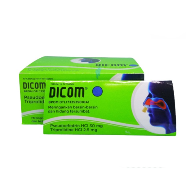 DICOM OBAT FLU PILEK BLISTER ISI 10 TAB DIKOM BERSIN-BERSIN SINUS  ALERGI DEBU DINGIN