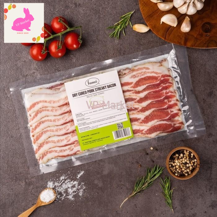 

Fume Dry Cured Pork Streaky Bacon 250g