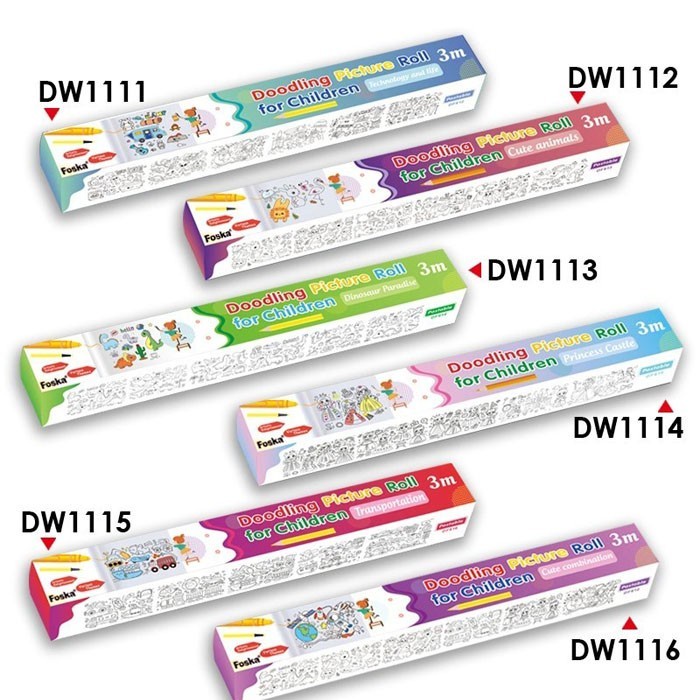 

Kertas Mewarnai Anak 3Mx30cm Doodling Picture Roll Poster Doodle