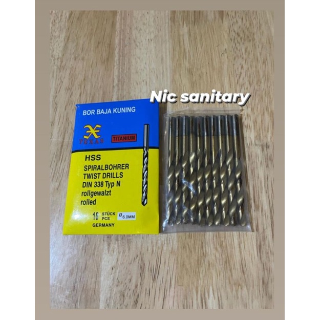 Mata bor besi 6MM mata bor besi murah 6MM mata bor besi kuning 6MM