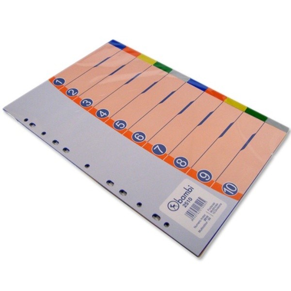 

Bambi Divider Plastik Folio 10 Warna 2510 | Pembatas Binder Plastik F4