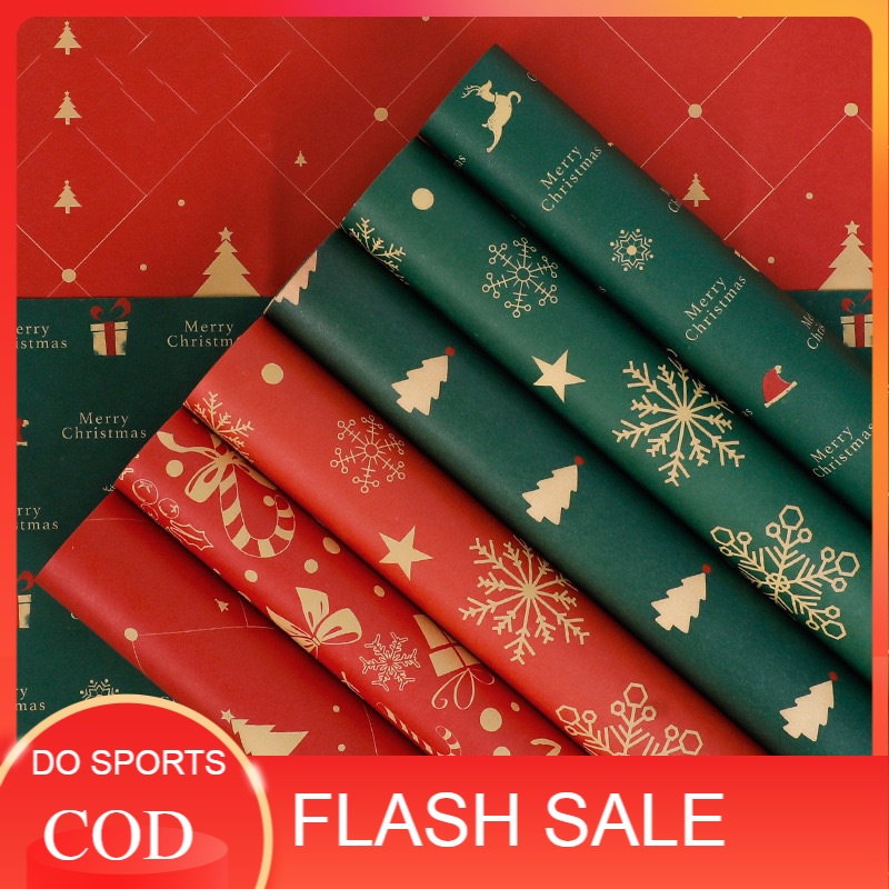 

[5 Lembar] Kertas Kado Natal Christmas Kraft Wrapping Paper Gift Hampers Bouquet Flowers Buket Bunga