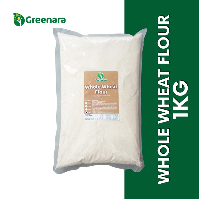 

[KUALITAS PREMIUM] Tepung Gandum Utuh 1kg / whole meal flour / whole wheat flour 1000gram Termurah