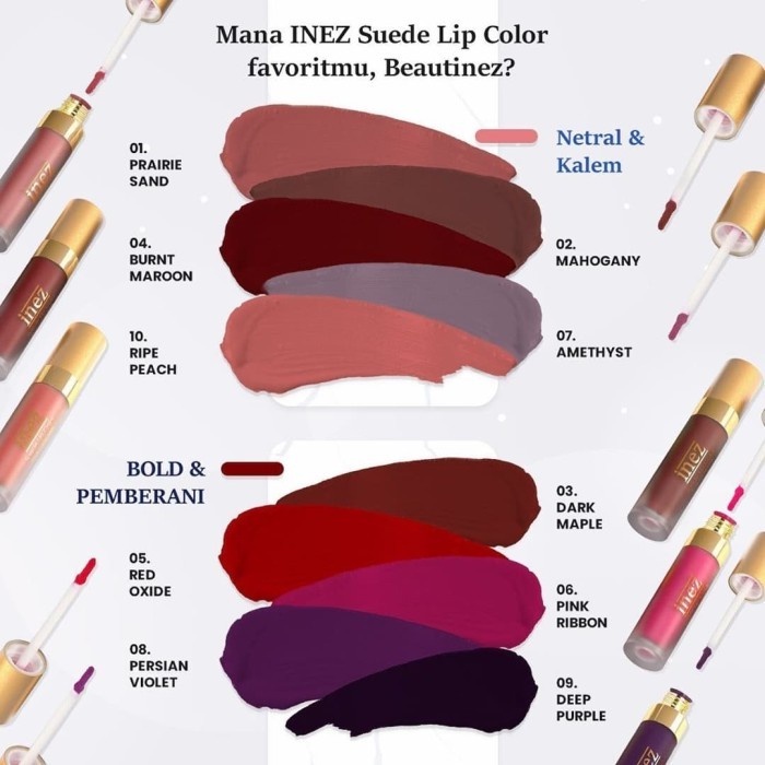 Inez Suede Lip Color Rouge Serise - Lipstik