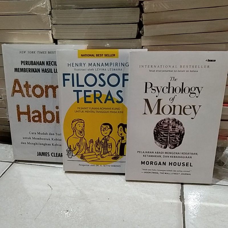 

PAKET 3 BUKU BESTSELLER : ATOMIC HABITS - FILOSOFI TERAS - THE PSYCHOLOGY OF MONEY