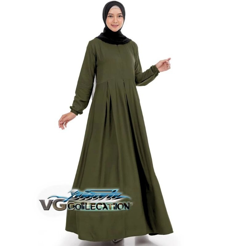 Gamis Polos Rayon Premium Wanita Tebal Busui Frendly