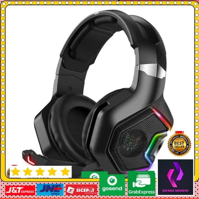 Gaming Headphone Headset LED with Mic ONIKUMA K10 Pro Black
