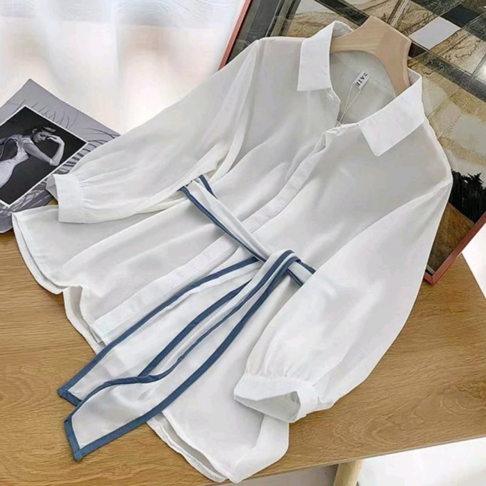 blus wanita hijab/baju kantor/casual outfit remaja/atasan kerja/kemeja