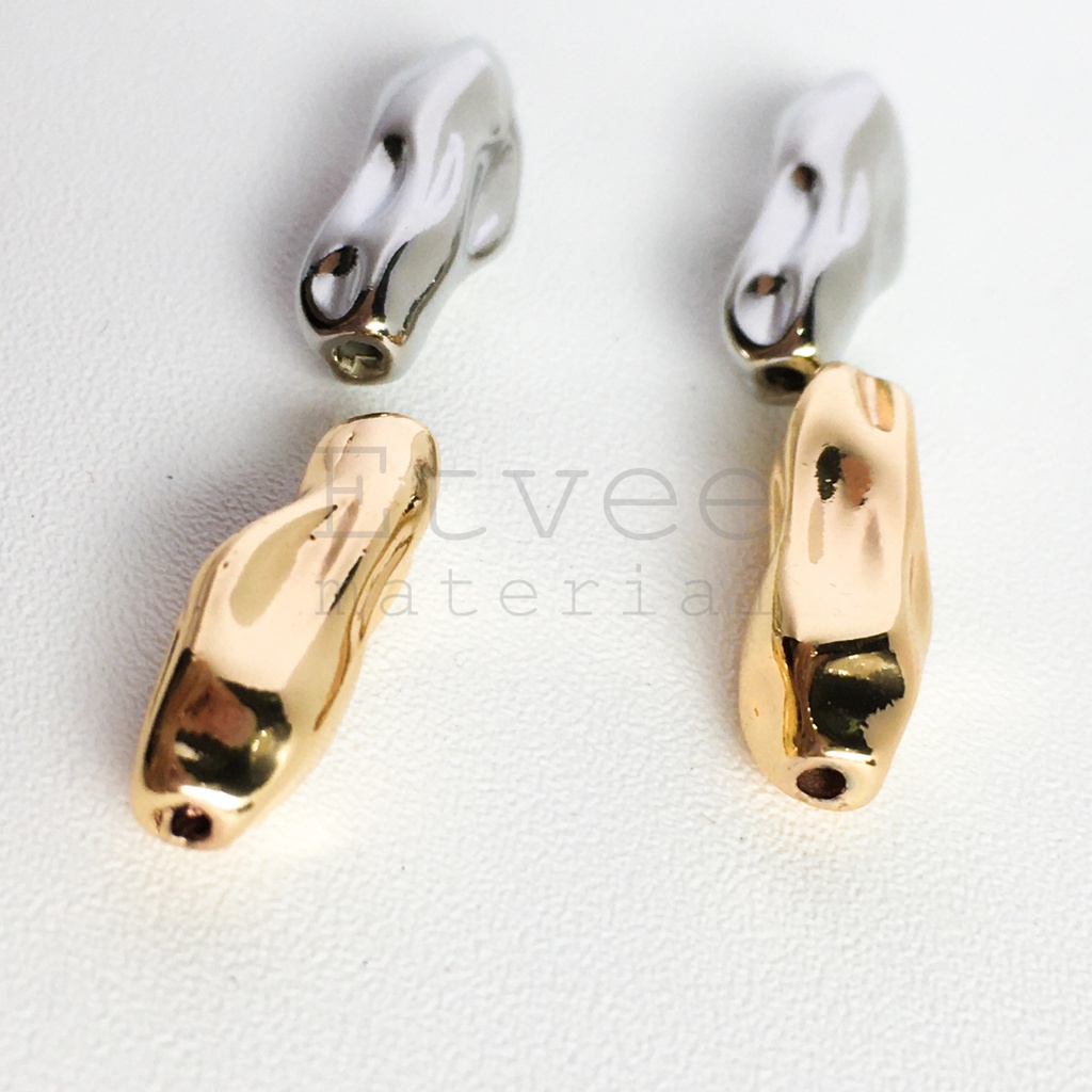 L96 manik spacer tabung panjang gold filled asimetri