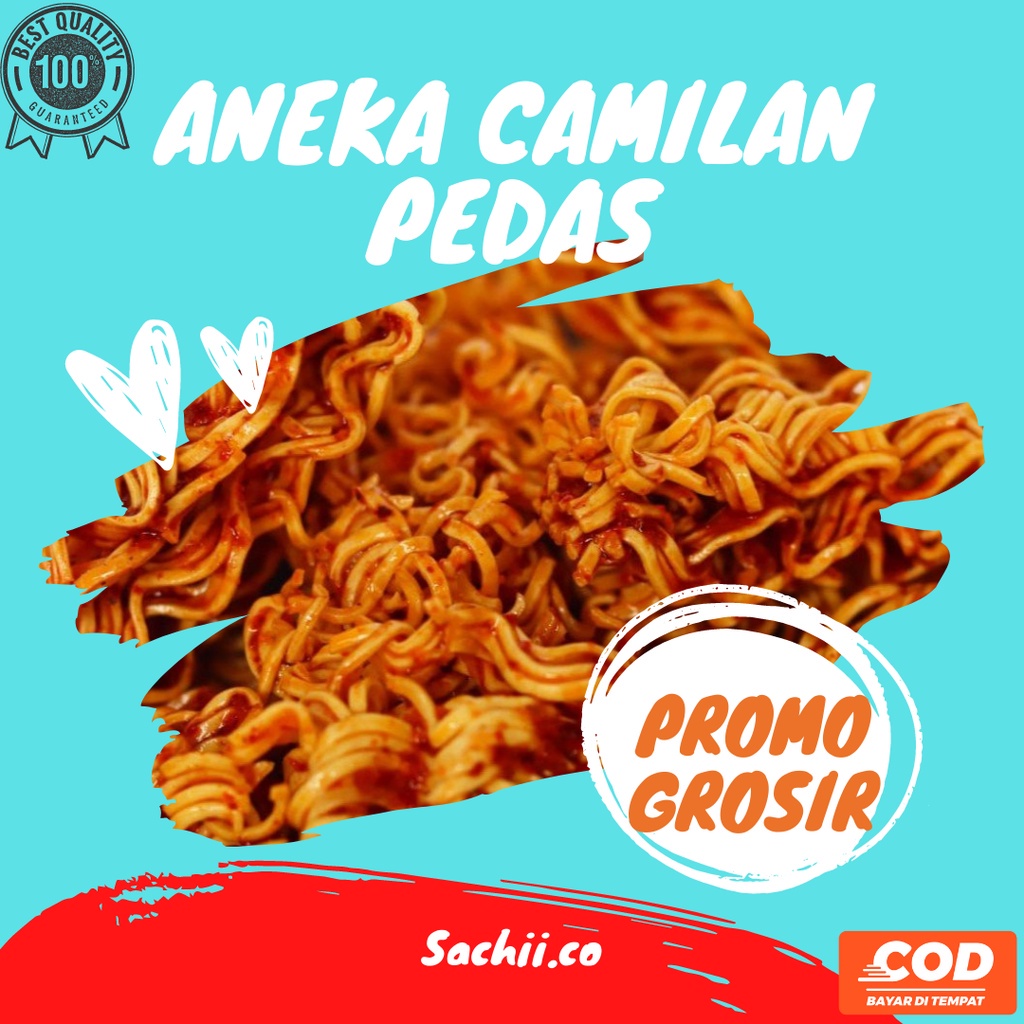 

Cemilan Pedes 150gr Makaroni, Mie Kriting, Seblak Kering, Mi Lidi, Basreng Camilan Pedas Bumbu Pedes Gurih Khas (PROMO SPESIAL GROSIR)