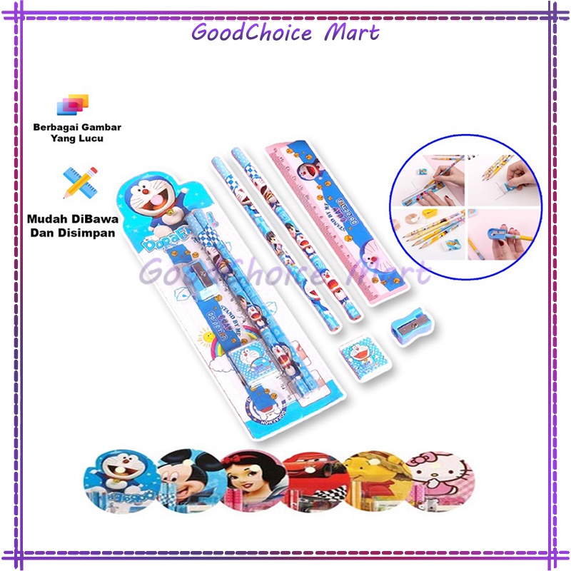 

Set Alat Tulis Sekolah 5 In 1 Karakter Lucu / Set Mini Character Stationery / Alat Tulis Pensil Kartun Set 5 In 1