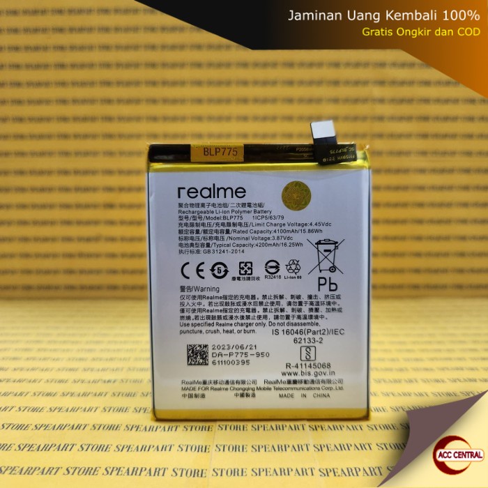 Original Baterai BLP775 Realme X3 Superzoom / Realme X50 5G - Battery Batre Batrai