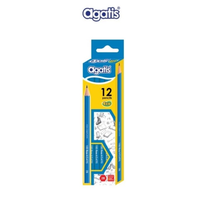 

Pensil AGATIS Eco Wood Hexagonal Graphite 2B Per Pack Isi 12 Pcs
