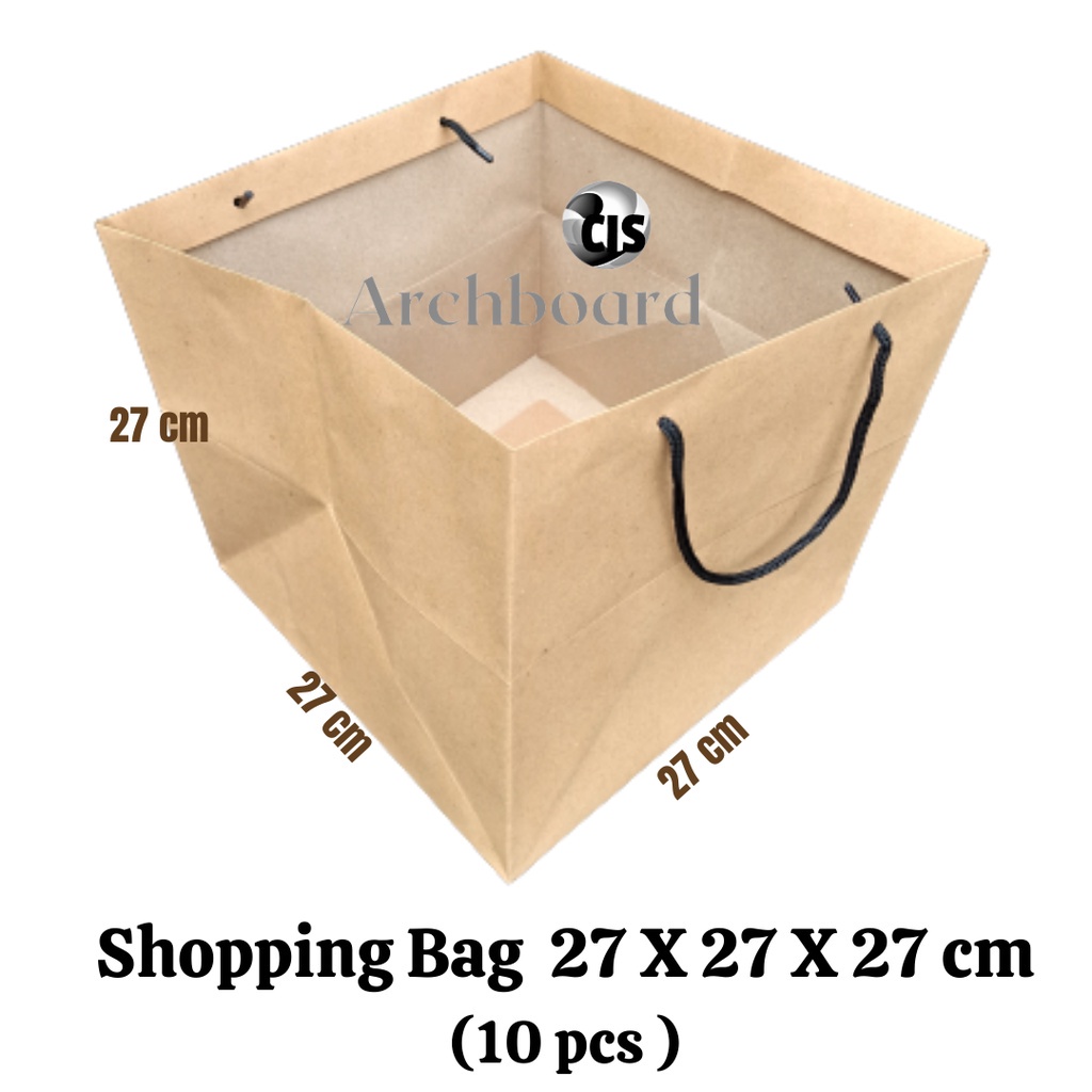

Shopping Bag / Paper Bag Coklat Polos Size 27 x 27 x 27 (10 Pcs)