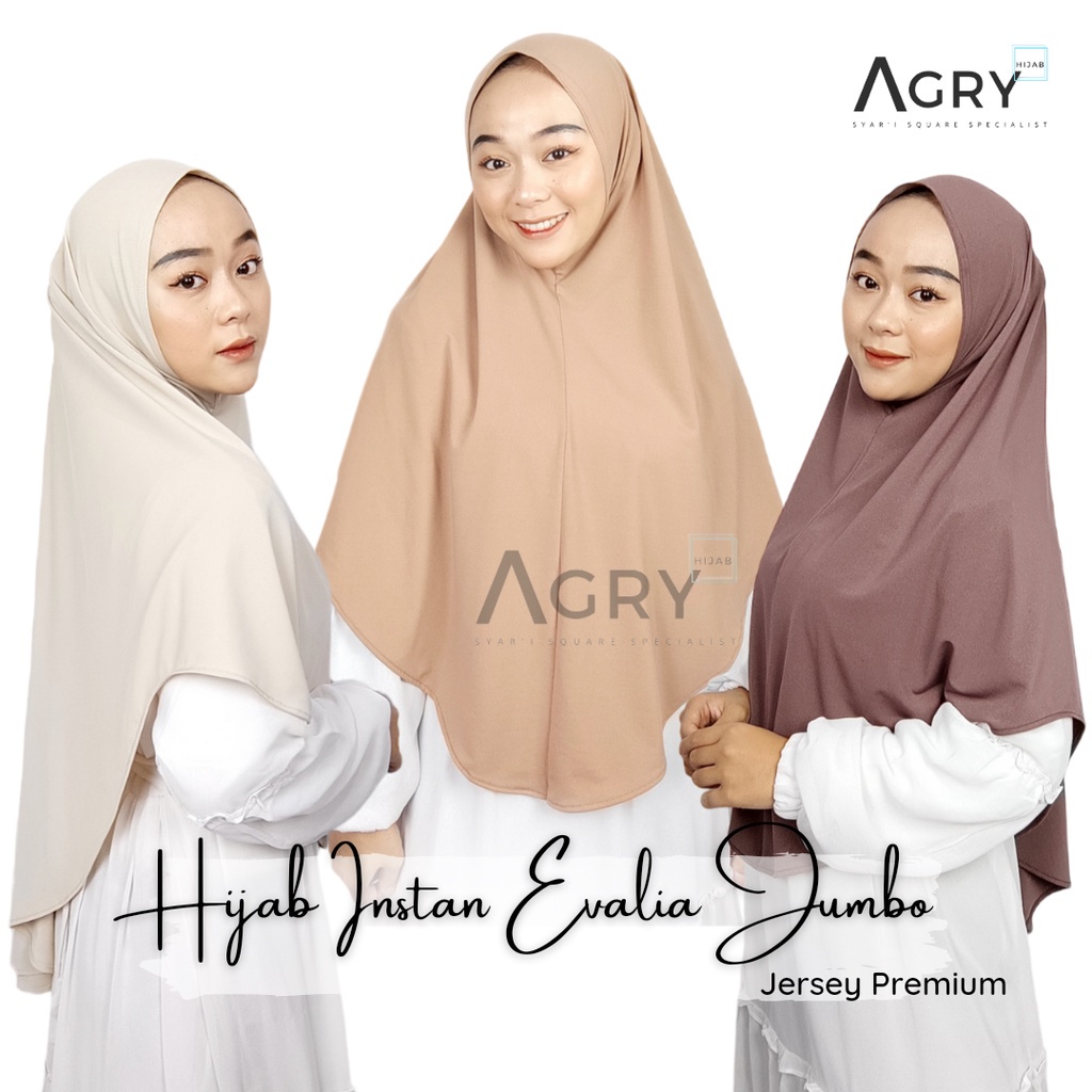 AGRY Hijab Instan Non Pet Jumbo Jersey Premium | Evalia Jumbo