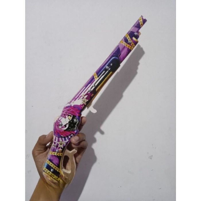 Mainan Anak Tembakan SG 2 Free Fire 4 Tembakan Karet Bahan kayu P 38cm - Sg OPM