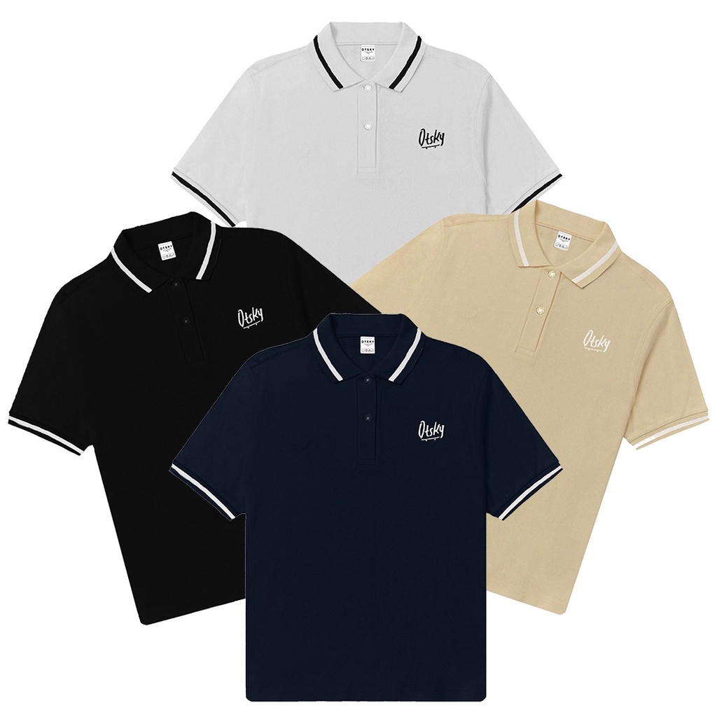 [PROMO COD BELI 2 GRATIS 1] Otsky Kaos Polo Shirt List Pria Kerah Series FLASH SALE