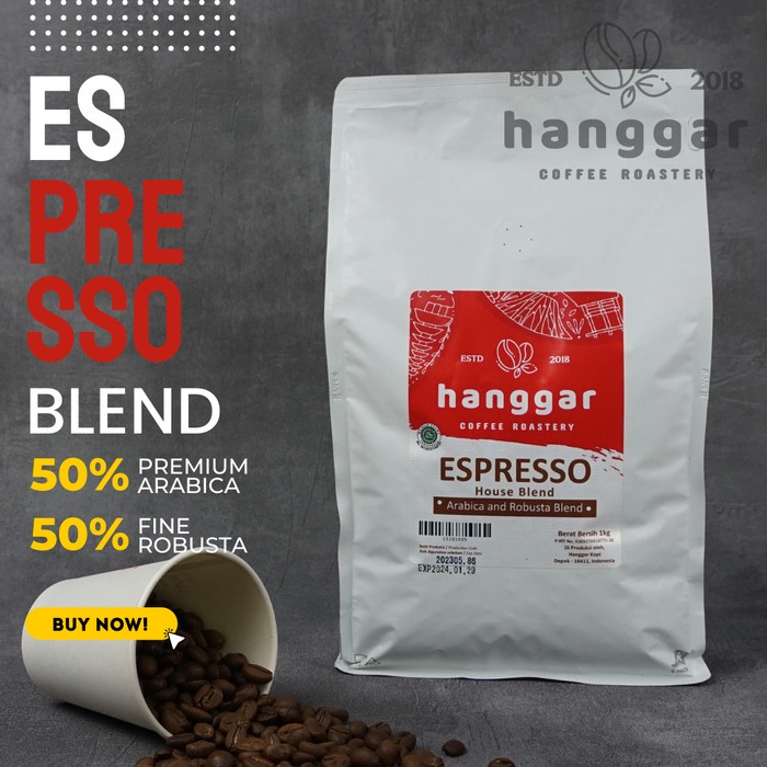 

Hanggar ESPRESSO HOUSE BLEND 1KG Roasted Coffee - Biji Kopi Espresso