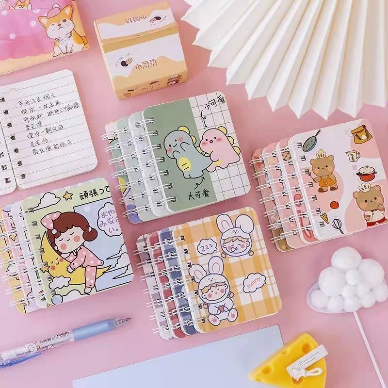 IG - BUKU MEMO KECIL A7 | NOTEBOOK MINI RING MOTIF | NOTEBOOK SPIRAL ISI 80 LEMBAR | BUKU CATATAN MI