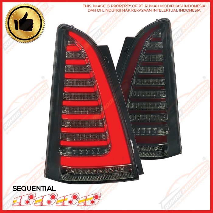 STOP LAMP - TOYOTA INNOVA 2008-2016 - SEQUENTIAL - RED BAR - SMOKE