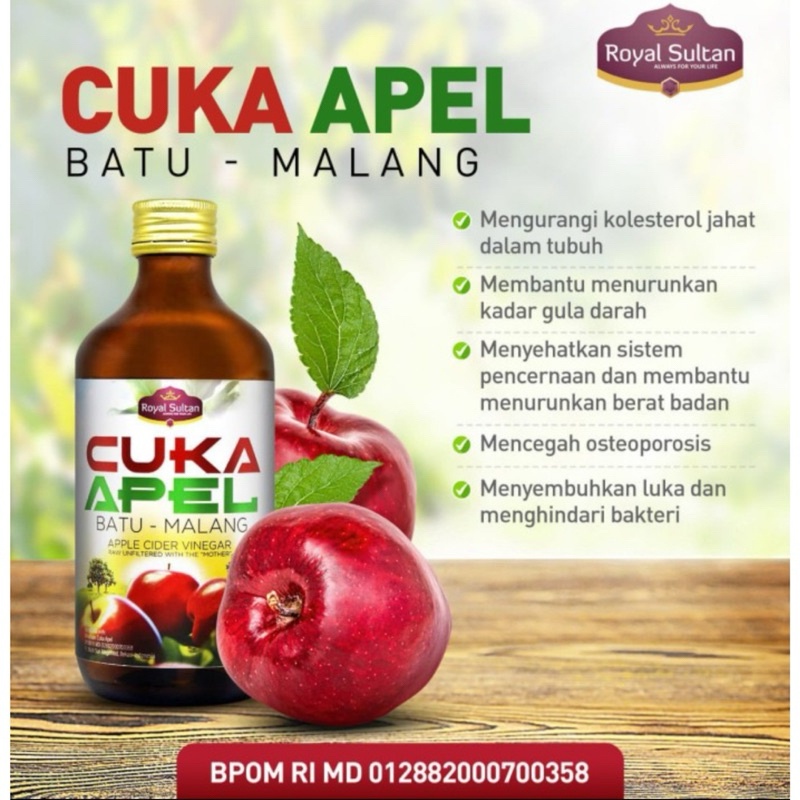 

Cuka Apel Natural Apple Cider Vinegar Royal Sultan I DIJAMIN ORI