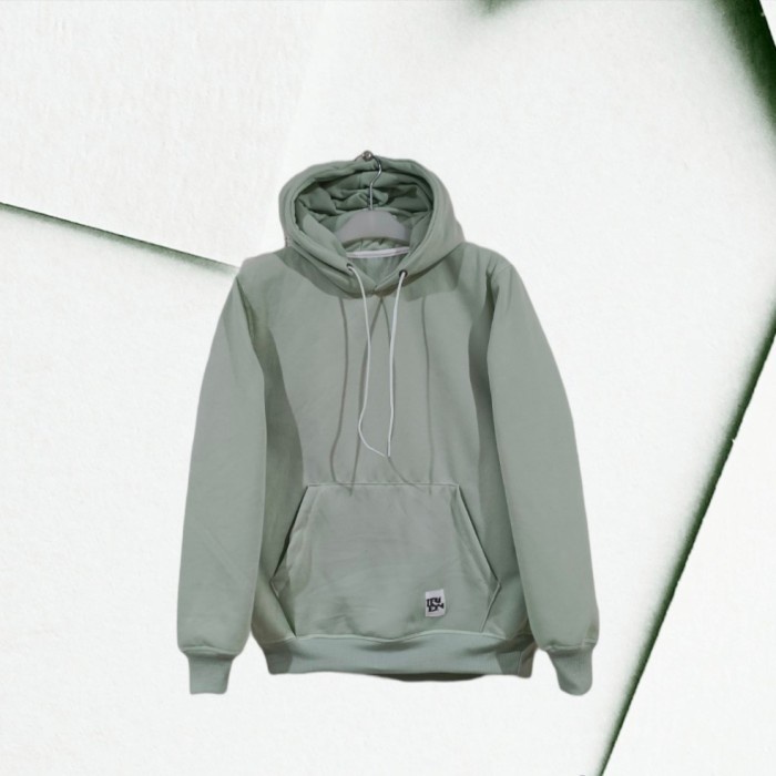 ✨BISA COD✨ -sweater hoodie polos pria tebal cotton fleece gramasi 280 by triton - trt001, all size S