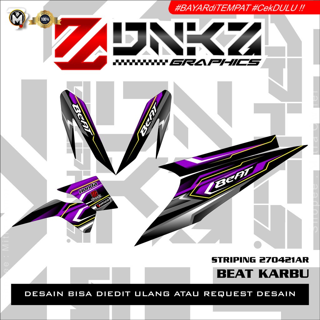 Stiker Beat Karbu Decal Striping Beat Karbu Premium Racing ST270421 DNKZ