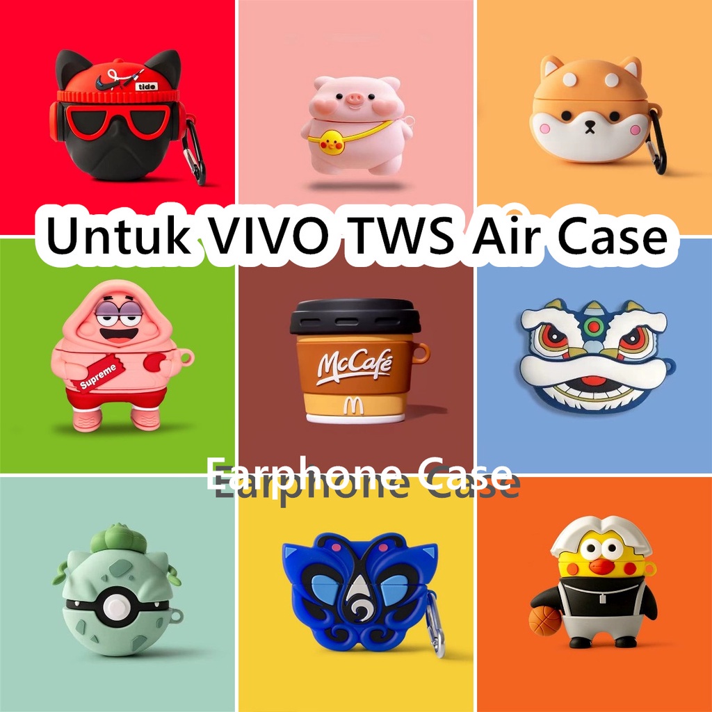 【inovasi】Untuk VIVO TWS Air Case kartun trendi Ransel babi Soft Silicone Earphone Case Cover NO.1