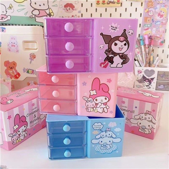 KOTAK ORGANIZER AKSESORIS ATK SANRIO LACI SUSUN SANRIO CINNAMOROLL - LACI KUROMI