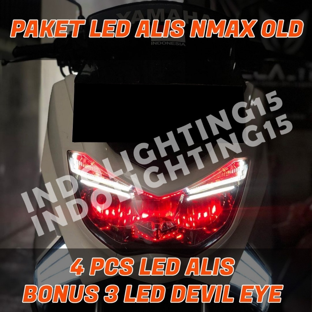 Sepaket Lampu Alis Nmax Old Bonus Devil eye Tidak Berbintik Lampu headlamp Lampu Variasi Nmax Old