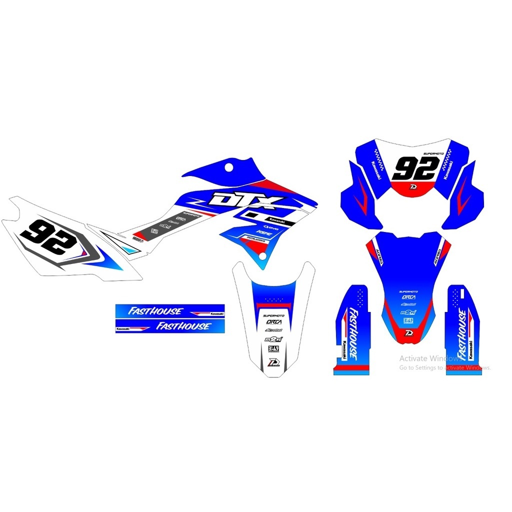 decal klx decal dtracker putih biru murah