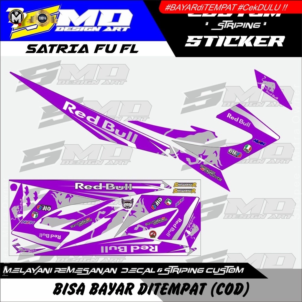 STRIPING VARIASI MOTOR SATRIA FU FACELIFT REDBULL