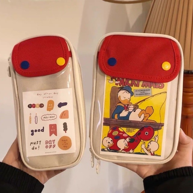 

korean style pencil box cute organizer bag tas serbaguna tempat pensil - Small