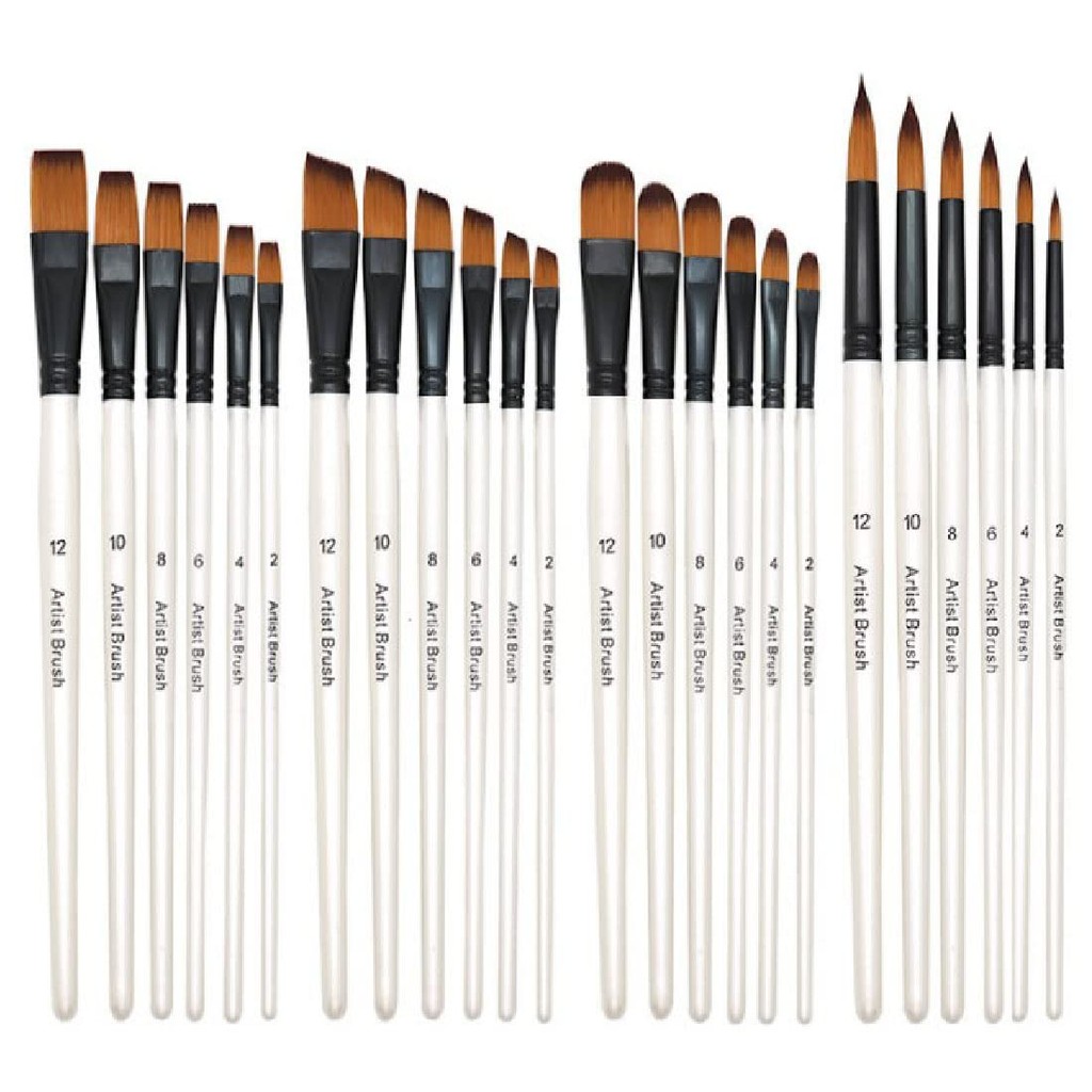 

BOMEIJIA Paint Brushes Set Round Flat Angle Filbert Arylic Watercolor Oil Gouache Brush