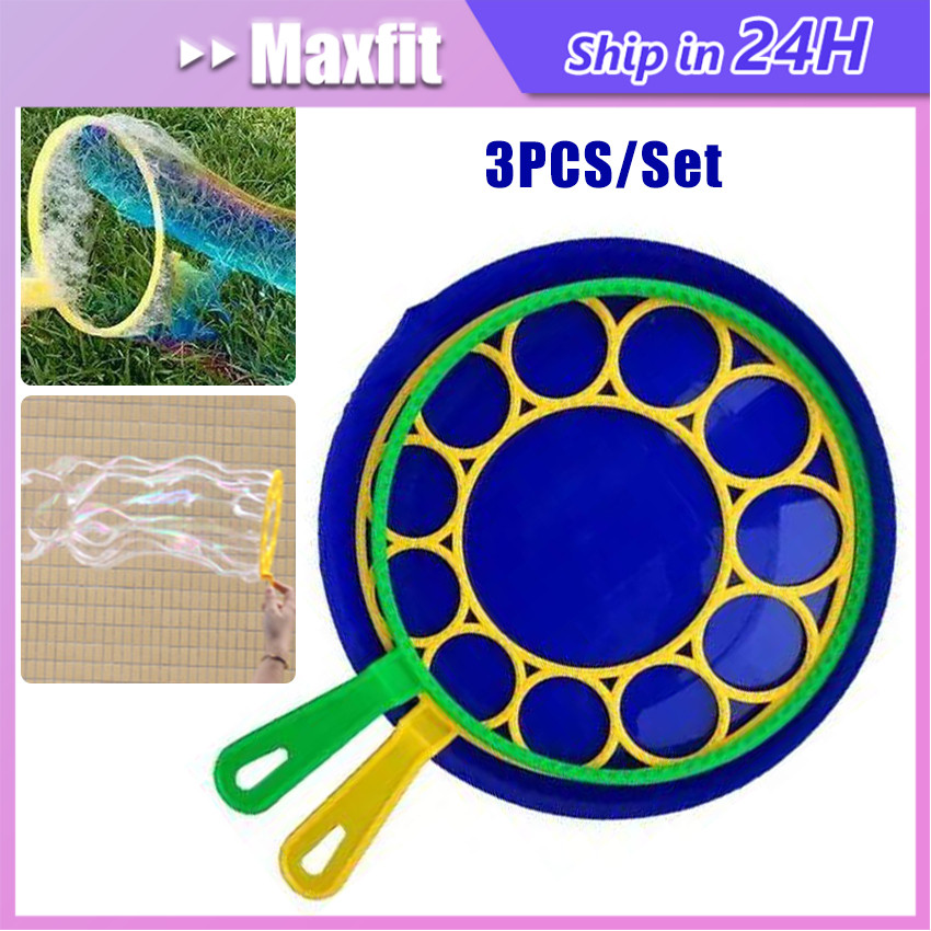 3PCS/Set Stik Gelembung Sabun Besar Lingkaran Stik Tangkai Balon Bubble Sabun