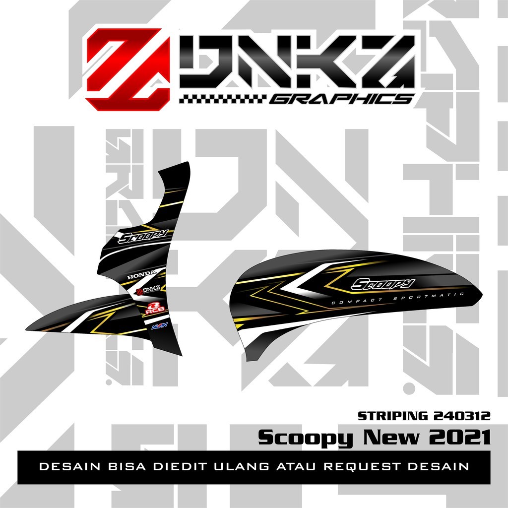 Stiker Scoopy New 2021 Decal Striping Scoopy 2021 Premium Racing ST240312