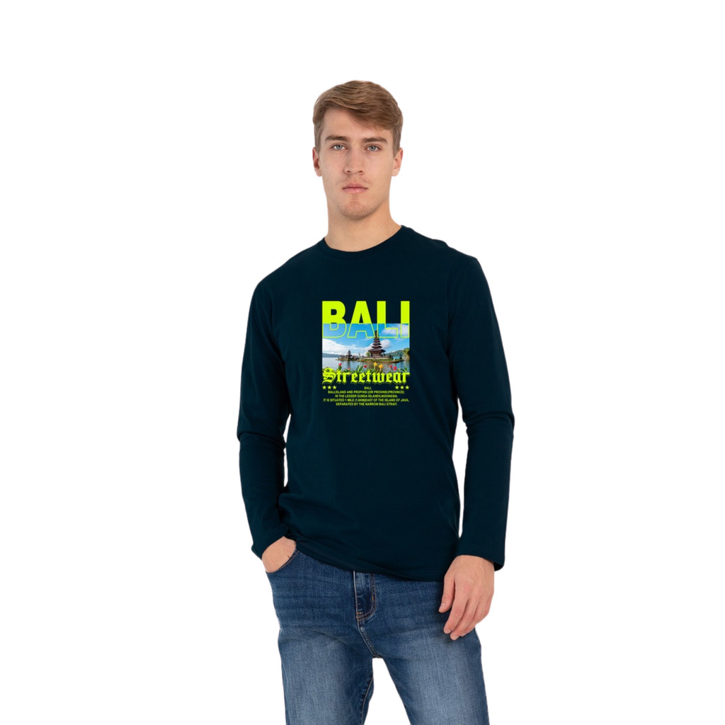 KAOS T-SHIRT LENGAN PANJANG PRIA WANITA BALI PRINT DTF STYLE KEKINIAN